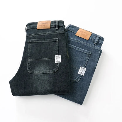 2026 New Spring and Autumn Men's Jeans, Loose, Comfortable, Straight, Business Casual, Versatile Wide-leg Business Trousers
