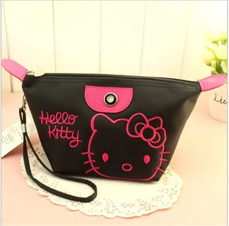 Hello Kitty Travel Makeup Bag Pen Bag Storage Bag Anime Cartoon Large Capacity Waterproof PU Handbag Gift for Girl Girlfriend
