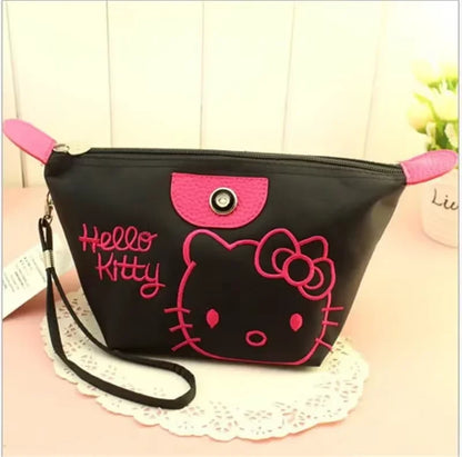 Hello Kitty Travel Makeup Bag Pen Bag Storage Bag Anime Cartoon Large Capacity Waterproof PU Handbag Gift for Girl Girlfriend