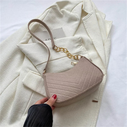 Women's Mini Felt Shoulder Bag - Ergonomic Underarm Saddlebag Purse Shoulder Pouch Simple Light Weigh Underarm Bag