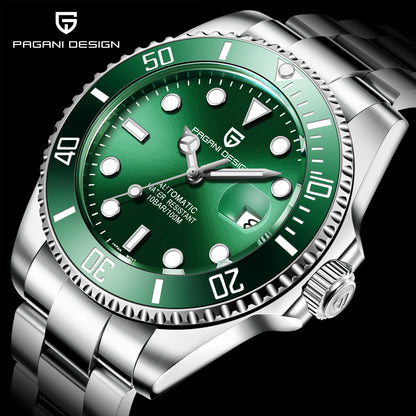 PAGANI DESIGN Watches Luxury Golden Mechanical Watch For Men New Sapphire Crystal Stainless Steel Luxury Waterproof  Men's Watch