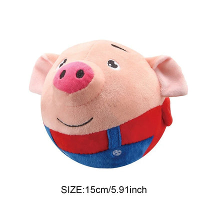 Electronic Pet Dog Toy USB Plush Automatic Bouncing Toy Vibration Ball Bite Puppy Ball Pet Plush Sing Chewing Squeaker Dog Toy