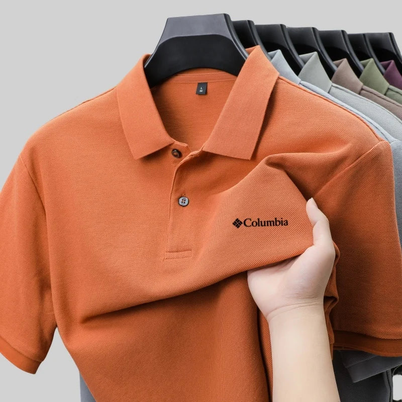 100% pure cotton summer new men's short sleeved polo shirt comfortable and breathablehigh-end brand designer embroidered T-shirt