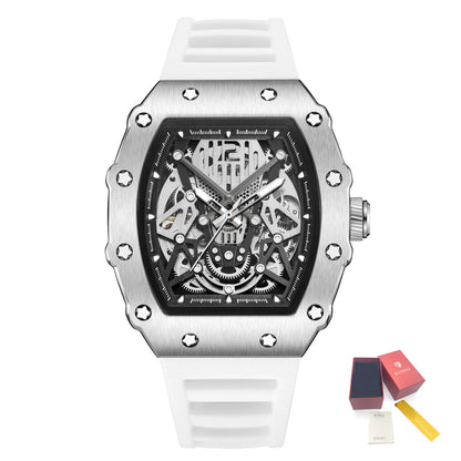 RUIMAS Tonneau Dial Automatic Movement Watches for Men Fashion Sport Mechanical Wristwatch Waterproof Clock Reloj Hombre 341