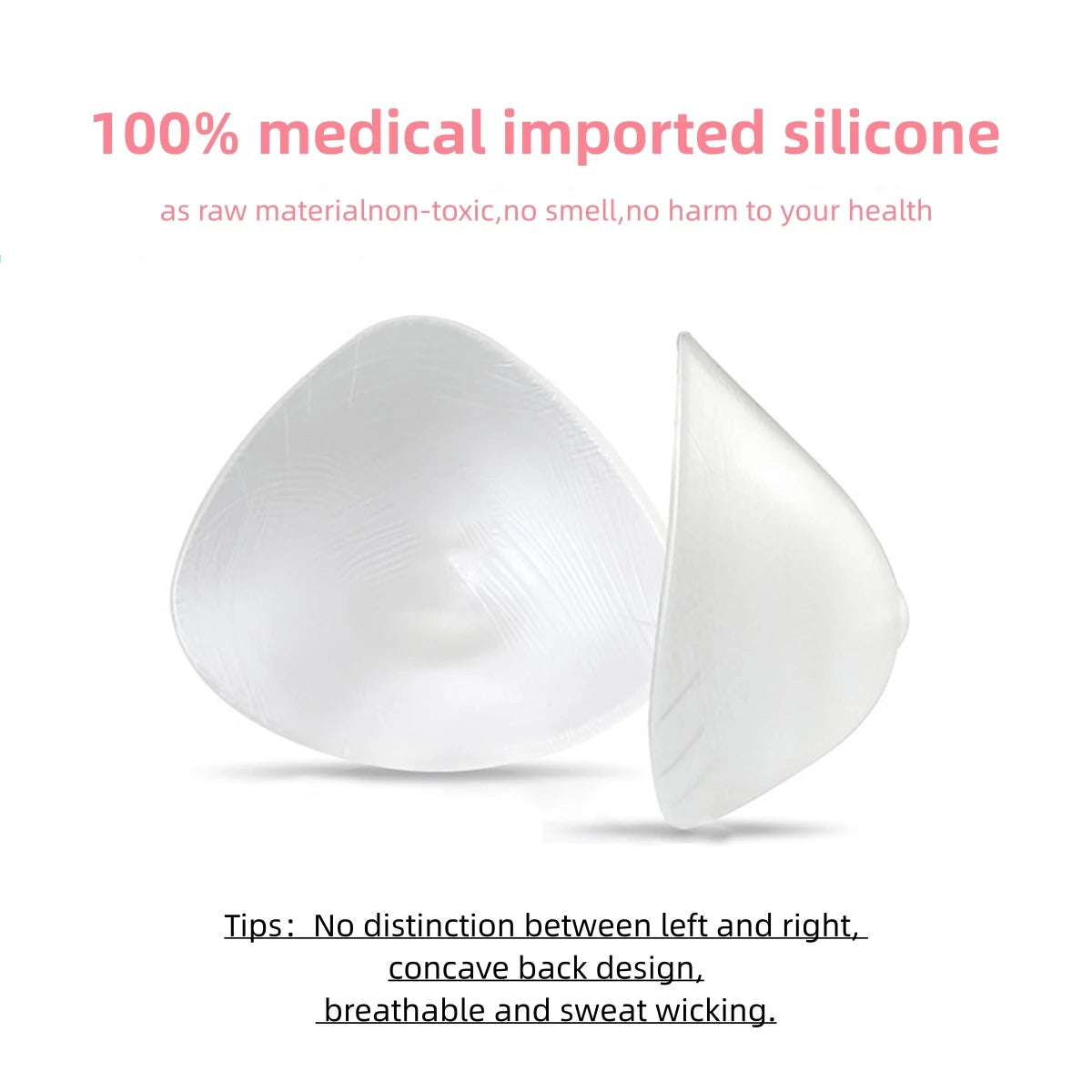 1pc Transparent Silicone Breast Pads, Hot Spring Silicone Prosthetic Breast, Swimming Special Fake Breast, Sports Swimsuit Chest