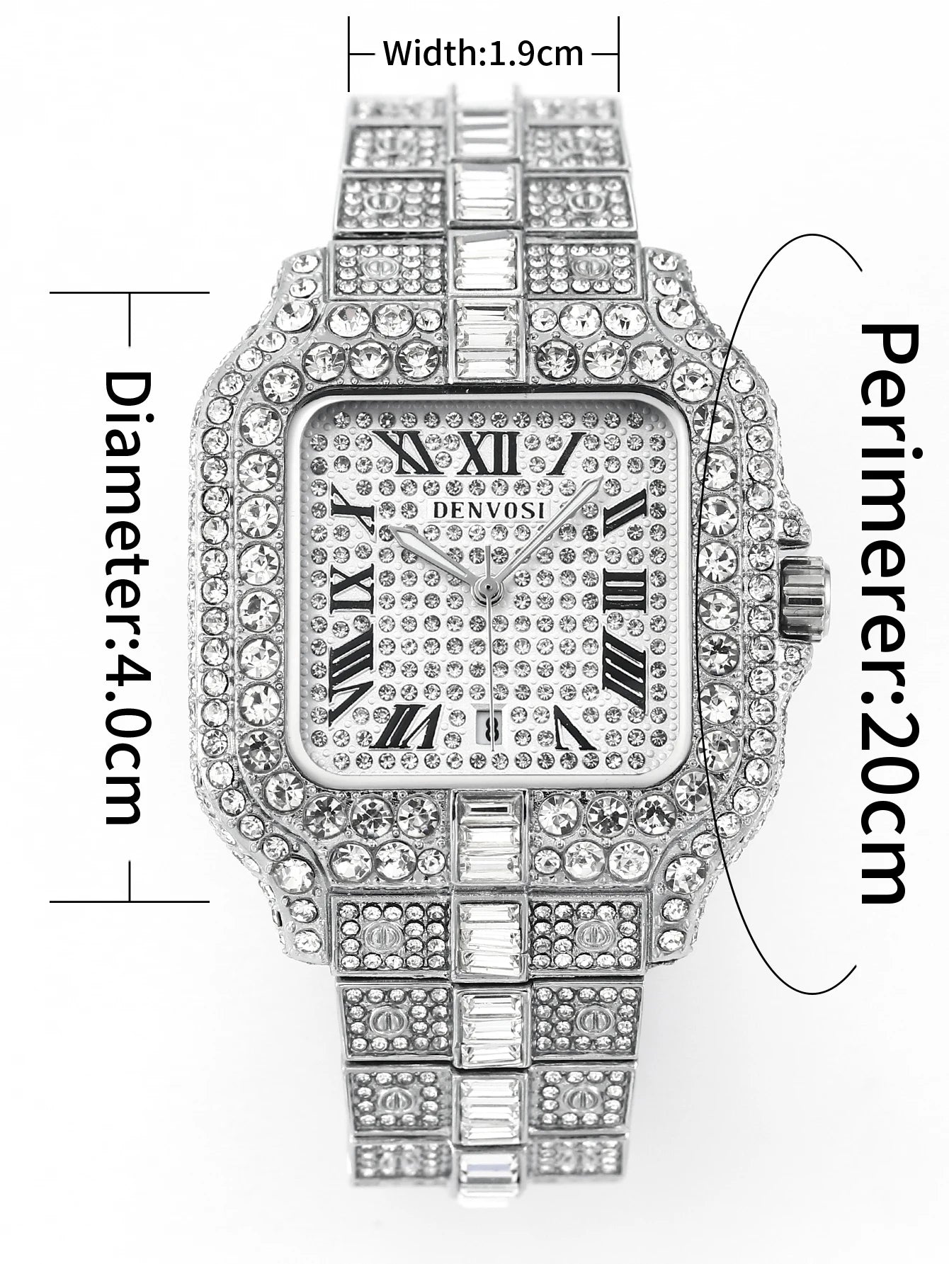 Luxury diamond watches for men Hip Hop Style Bling Bling Iced Out Wristwatch Fashion Square Stainless Steel Waterproof Clock 202