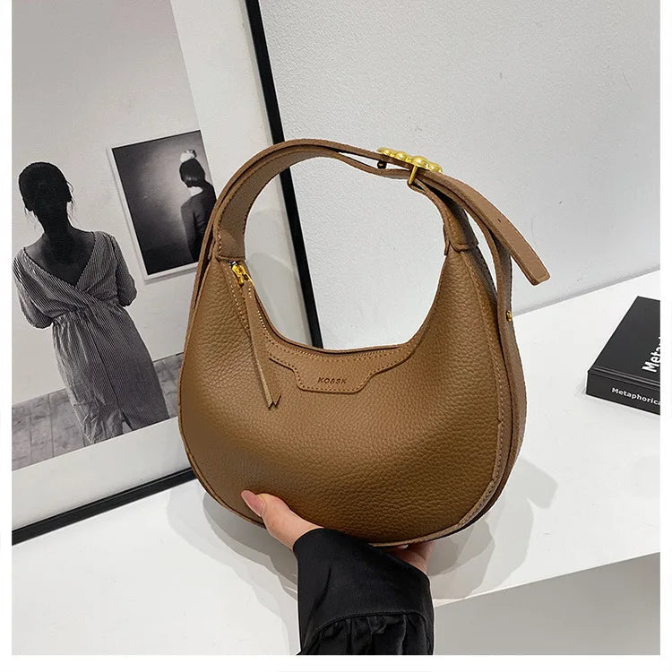 Women Underarm Bag Fashion Hobos Half Moon Saddle Shoulder Bags Luxury Pu Leather Crossbody Bag Phone Purses 2024 Commuting Bags