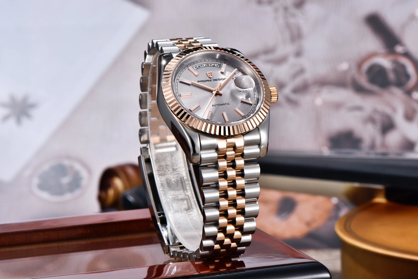 PAGANI DESIGN Watches Pure White Dial Mechanical Watch For Men 2025 New Luxury Sapphire Crystal Automatic Stainless Steel Clock
