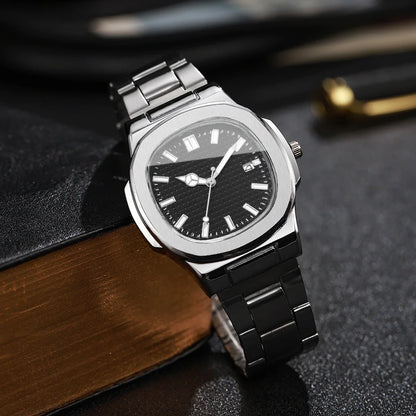 Luxury Square Men Business Watches Simple Calendar Quartz Watch for Mens Clock（Without Box）