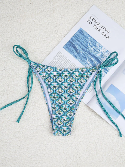 "2026 New Triangle Bikini Set - Floral Print Push Up Swimsuit & Brazilian Bottoms"
