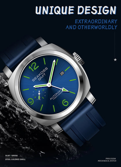 SEAKOSS GMT Diving Automatic Mechanical Watches Men 1963 ST2557 Seagull Movement 316L Super Luminous Calendar 10Bar Wristwatches