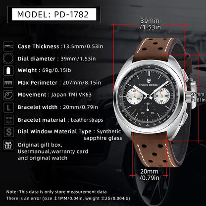 PAGANI DESIGN Men's Watches Luxury Quartz Wrist Watch For Men AR Sapphire Speed Chronograph Retro Dial Clock Reloj Hombre 2026