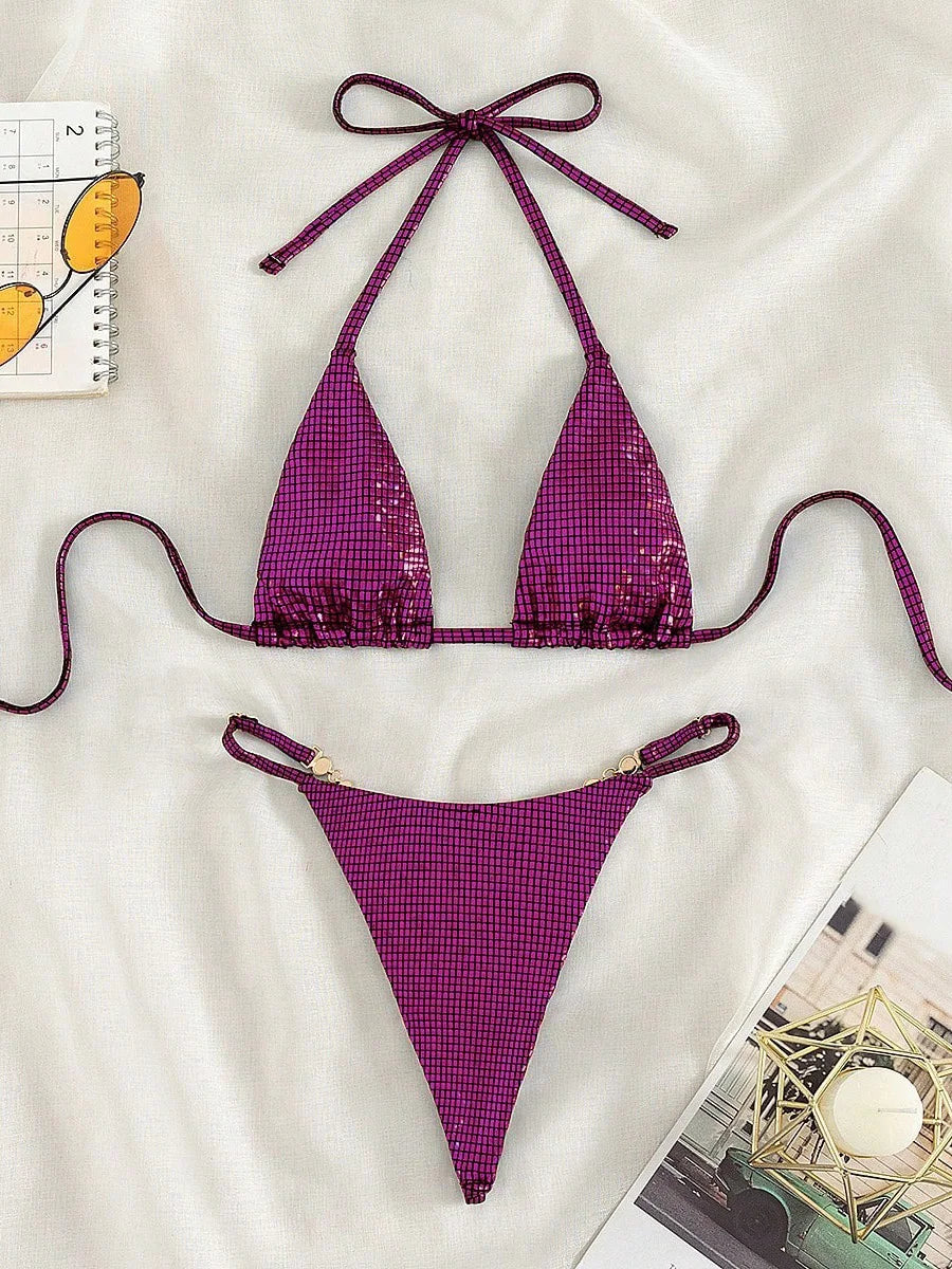 Sexy Extreme Mini Micro Thong Bikini 2025 Diamond Bikinis Female Swimsuit Women Swimwear Two-pieces Bikini Set Bathing Suit Swim
