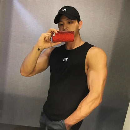 2024 Mens fitness gyms Tank top men Fitness sleeveless shirt Male mesh breathable Sports vest Undershirt Gyms Running vest men