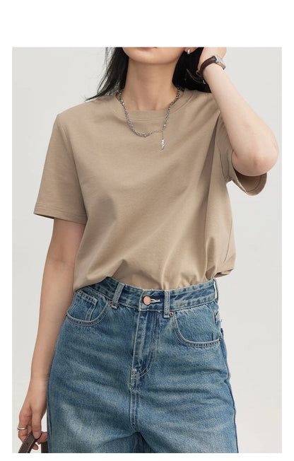 CHIC VEN Women's Tees Basic O Neck Short Sleeve Pullover T-shirt for Woman Solid Female Top Casual Ladies Tshirt Summer 2024