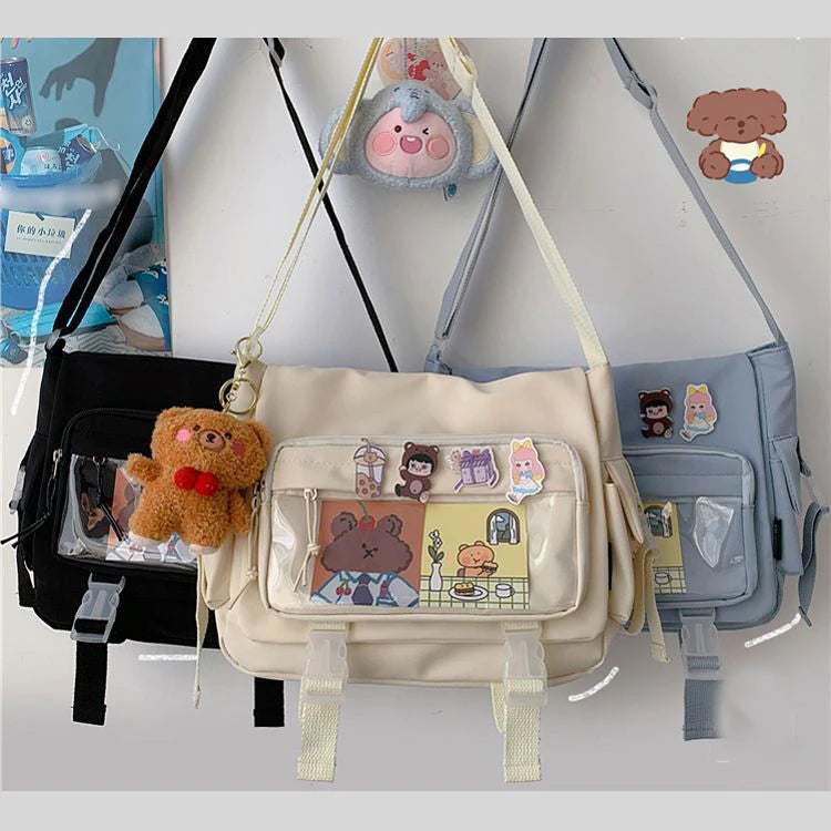 Japanese Style Kawaii Itabag for Dolls Large Handbags New Nylon School Bags for Teenage Girls Tote Shoulder Bag JK Crossbody Bag