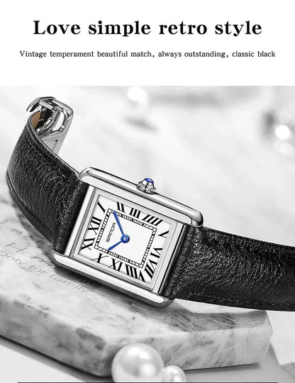 SANDA 9031/1108 Luxury Couple Quartz Watches for Men & Women, Waterproof Sport Casual Watch, Scratch Resistant Leather Strap