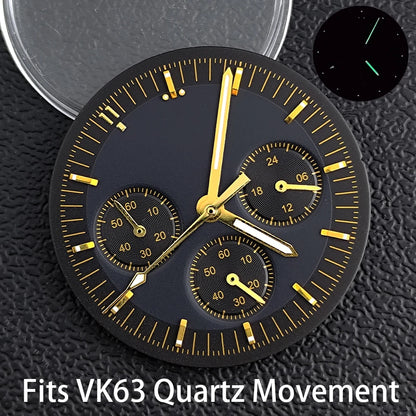 39.7mm Case Watches Metal Case Fits VK63 Movement Accessories Sapphire Glass Equipped With Bezel And Strap VK63 Dial
