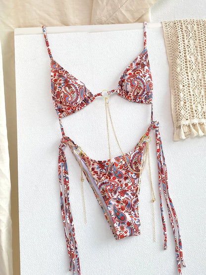 Miyouj Pleasted Bikinis Colaless Swimsuit Triangle Bikini Set Women Swimwear Halter Bathing Suits Bandage Beachwear Brazilian