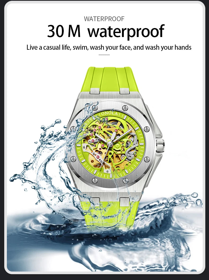 ONOLA Watch Top Brand Luxury Sports Men Wristwatch Waterproof  Automatic Mechanical Watches Relogio Masculino
