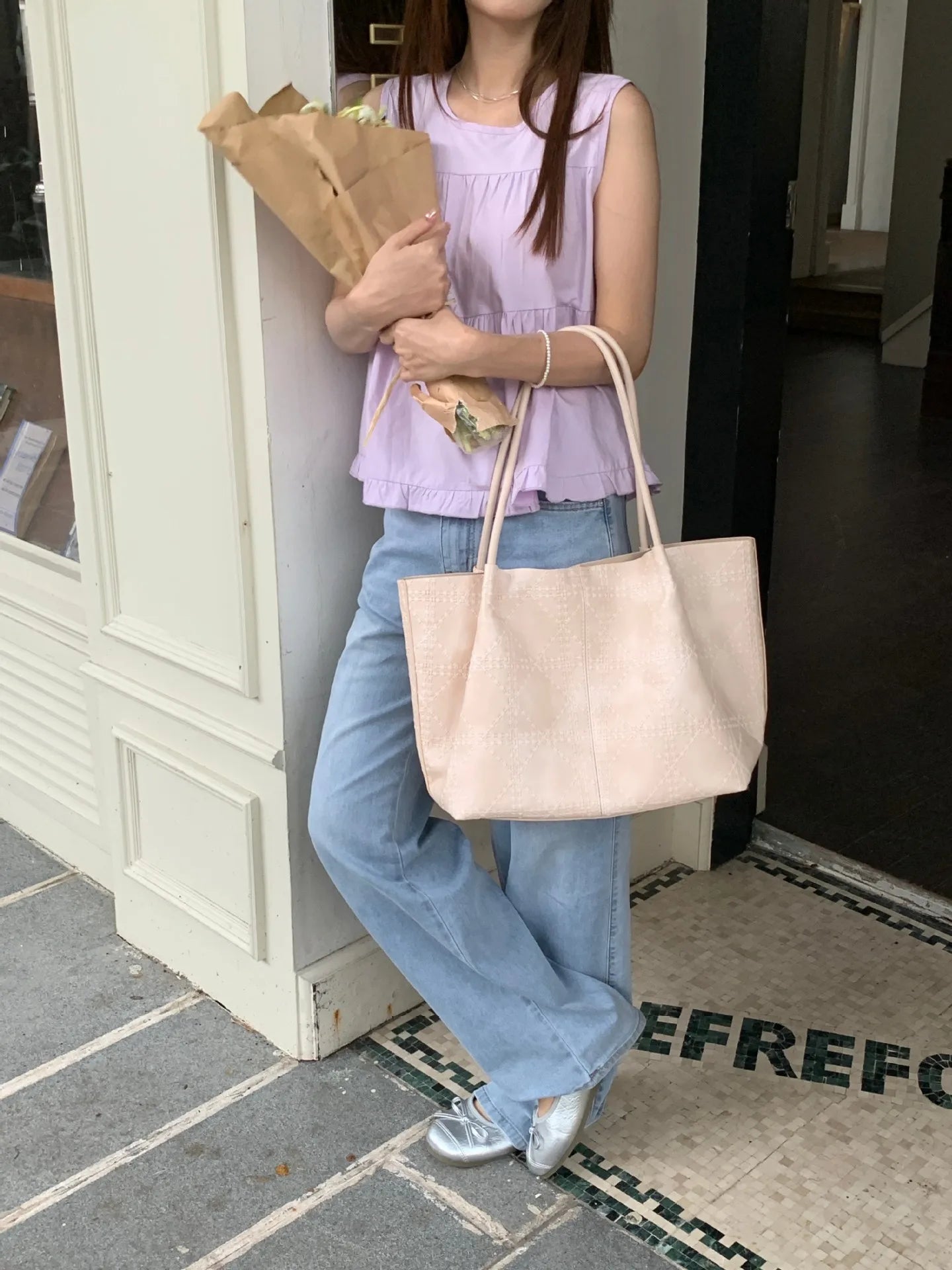 Women's handbag tote bag，2026New Fashionable Quilted Single-Shoulder Tote Bag，Women's large-capacity mother-and-daughter bag, hi
