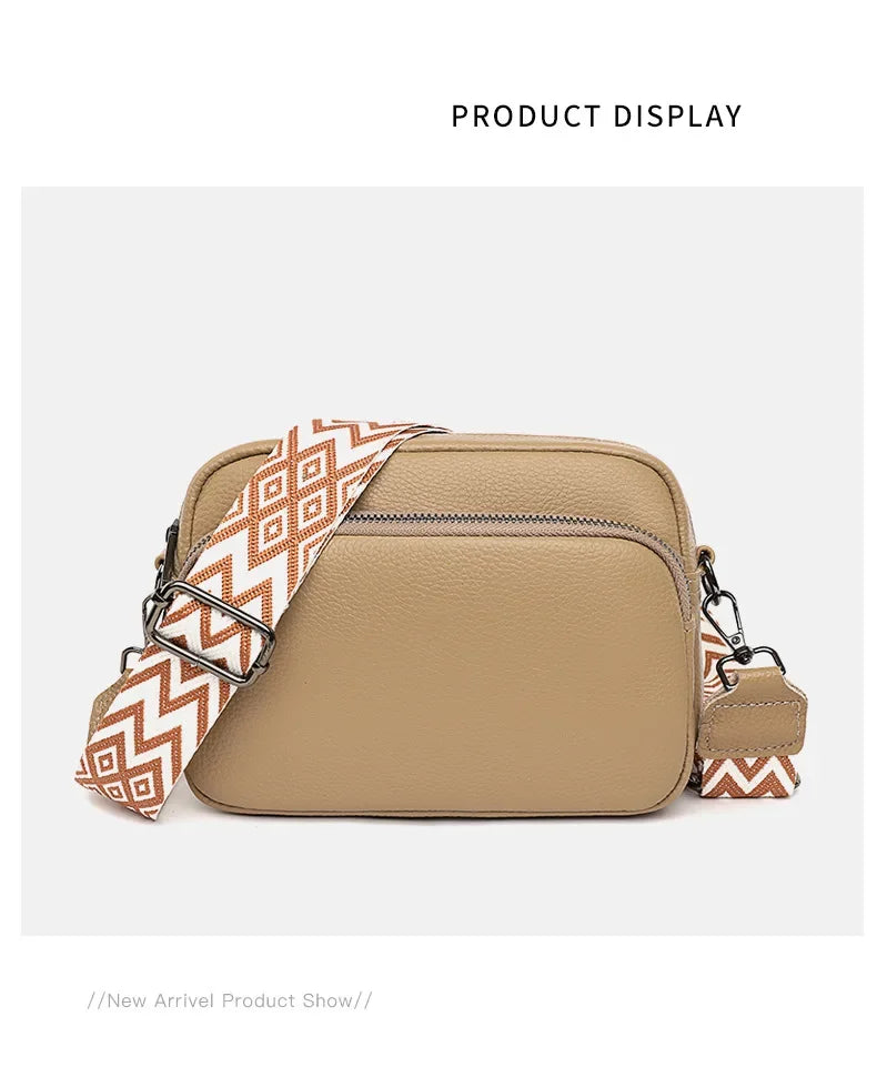Women Crossbody Bag Multi Space Fashion Design Sense Large Capacity PU Material Lightweight Single Shoulder Bag