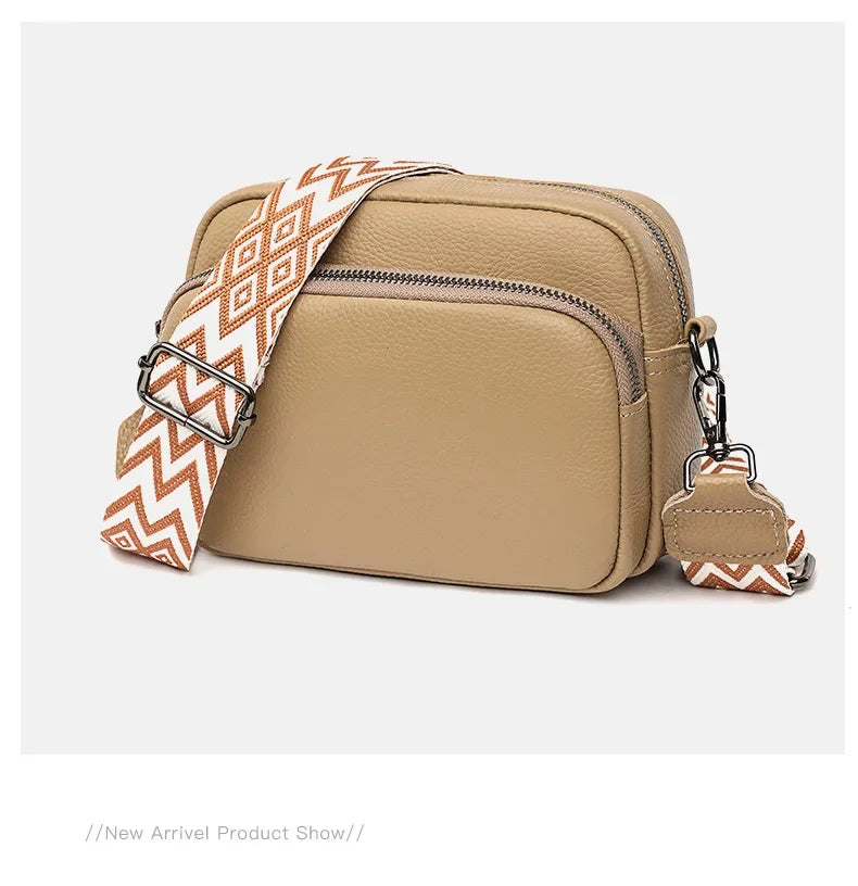 Women Crossbody Bag Multi Space Fashion Design Sense Large Capacity PU Material Lightweight Single Shoulder Bag