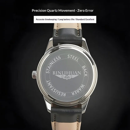 2026 Man Wristwatch Luxury Business Waterproof Men Watch For Men Quartz Clock Leather Men's Watches reloj+Box Men's Gift