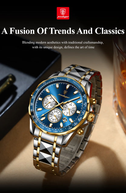 POEDAGAR Top Luxury Men Watch Chronograph Waterproof Luminous Date Man Watch Stainless Steel Sports Fashion Quartz Men's Watches