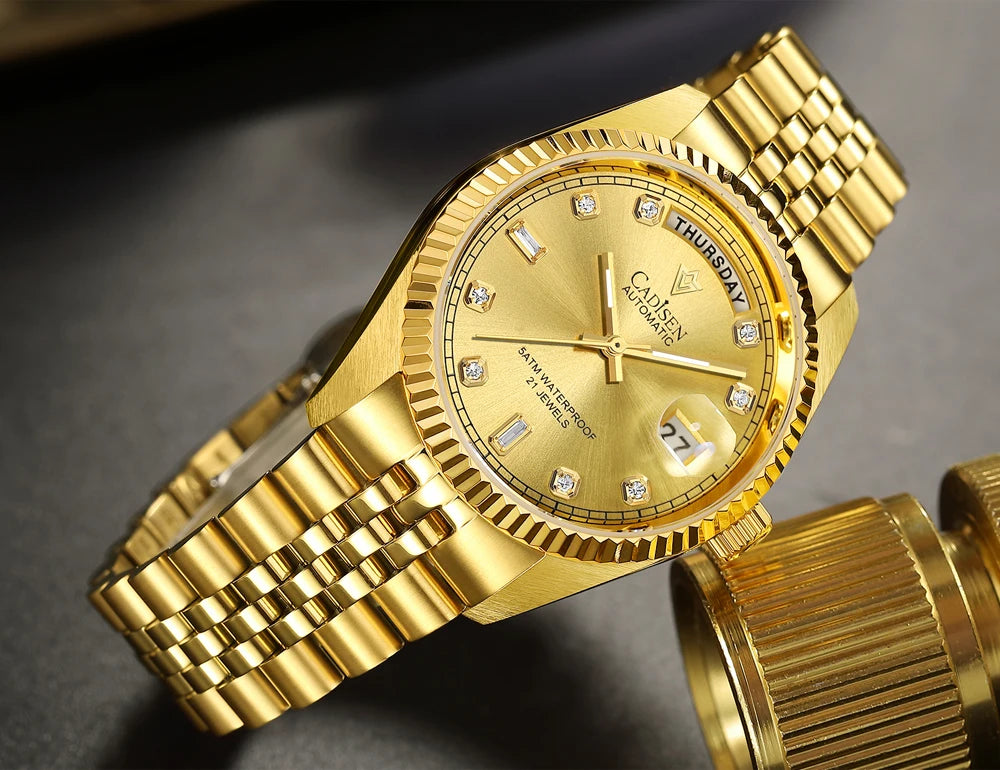 2024 New CADISEN Top Brand 38mm Men's Automatic Mechanical Watches luxury Sapphire Stainless Steel Men watch reloj hombre 5 bar