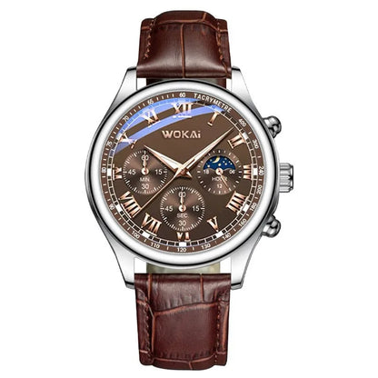 Luxury Men Business Watches Fashion Leather Strap Round Dial Male's Analog Quartz Wristwatch Reloj Hombre（Without Box）