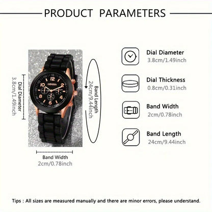 Fashion Women's Watches Casual Silicone Band Analog Quartz Watch （Without Box）