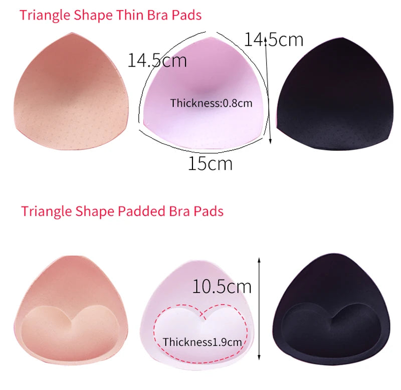 1pair Sponge Inserts In Bra Padded for Swimsuit Breast Push Up Fill Brassiere Breast Patch Pads Women Intimates Accessories