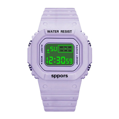 YIKAZE Sports Watch Boys Girls Student LED Electronic Watch Colorful Men Women Square Digital Watches Waterproof Rubber Clock