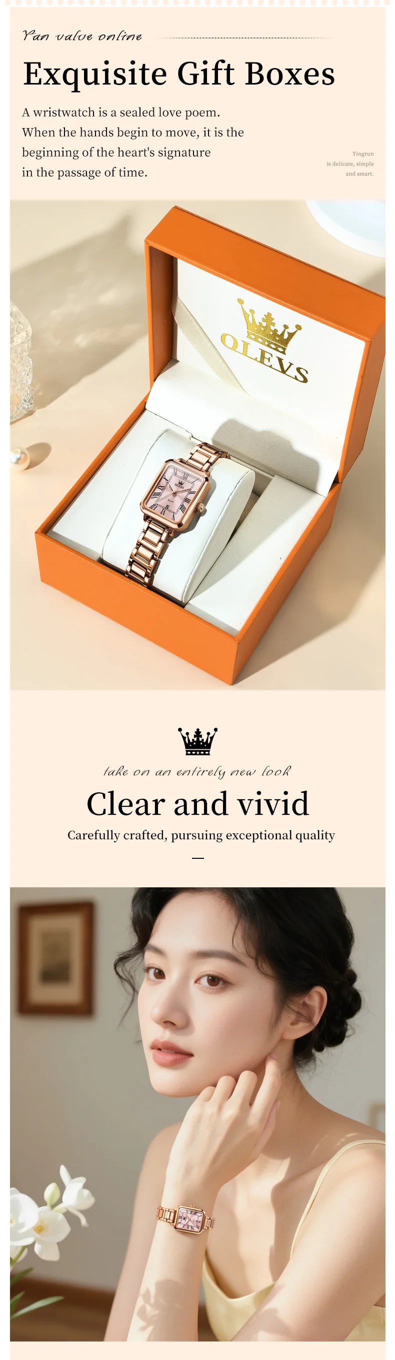 OLEVS 5641 Ladies Watch Fashion Luxury Original  Square Quartz Watch Waterproof Luminous Automatic Date Watches For Woman Gifts