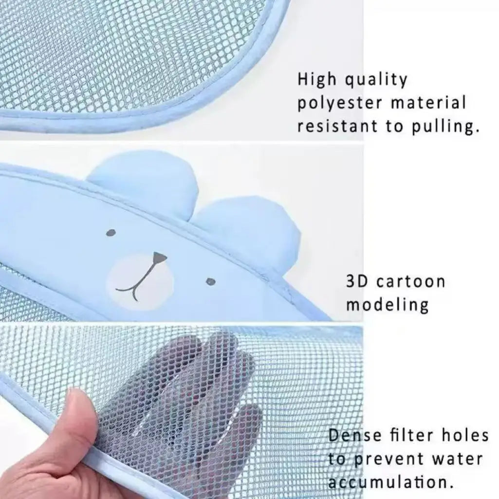 Baby Shower Bath Toys White Baby Kids Toy Storage Mesh with Strong Suction Cups Toy Bag Net Bathroom Organizer for Kids Toddlers