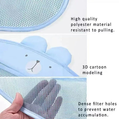 Baby Shower Bath Toys White Baby Kids Toy Storage Mesh with Strong Suction Cups Toy Bag Net Bathroom Organizer for Kids Toddlers