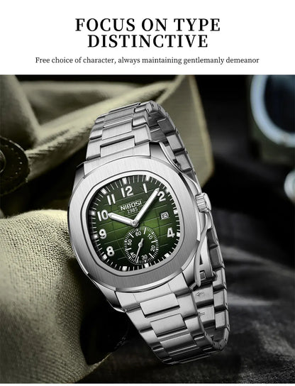 NIBOSI Mens Watches Analog Military Watch with Calendar Black Silicone Strap Waterproof Men’s Wrist Watches Minimalist Designer