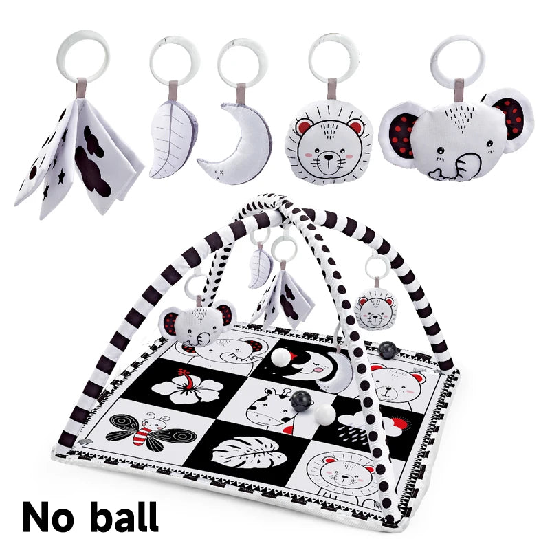 Newborn Fitness Frame Multifunctional Game Mat Cartoon Pattern Early Enlightenment Baby Play Mat Children's Playpen Toys Infant