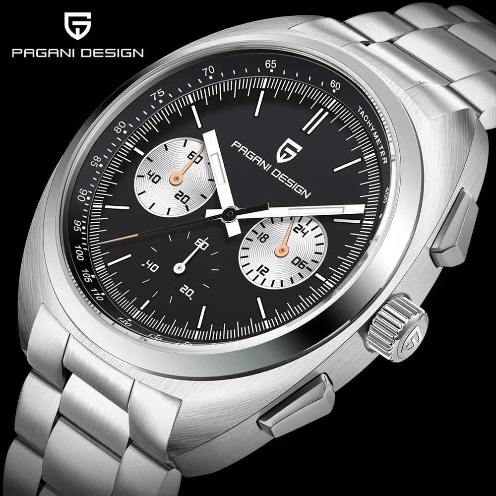2026 New PAGANI DESIGN Mens Panda Watches Luxury Quartz Watch For Men Chronograph Wristwatches AR Sapphire Leather Luminous Gift
