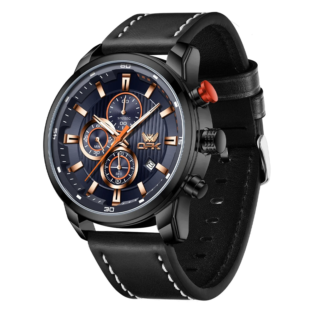 OPK 6083 Men's Quartz Watch Leathar Strap Luxury Luminous 30m Waterproof Modern Business Watches For Men