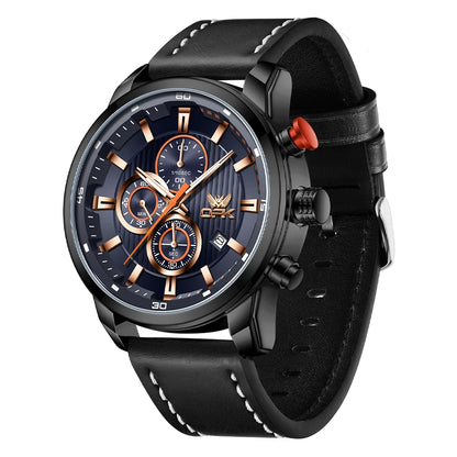 OPK 6083 Men's Quartz Watch Leathar Strap Luxury Luminous 30m Waterproof Modern Business Watches For Men