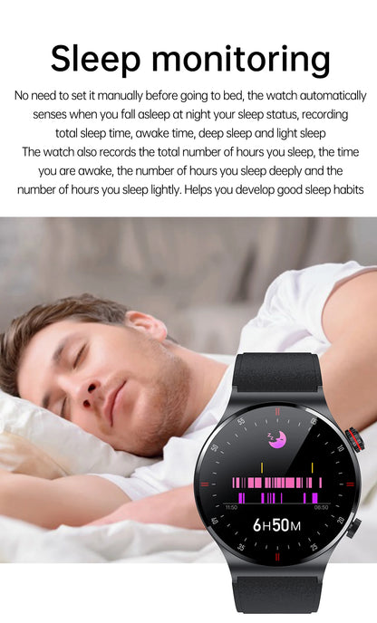 LIGE ECG+PPG Bluetooth Call Smart Watch Men 2023 Sports Bracelet NFC Waterproof Custom Watch Face Men SmartWatch For IOS Android