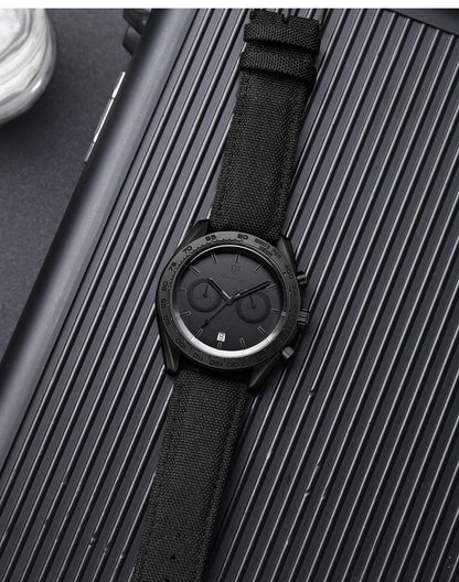 QINGXIYA Fashion Chronograph Quartz Watch for Men Sports Leather Strap Waterproof Date Luxury Mens Watches Relogio Masculino