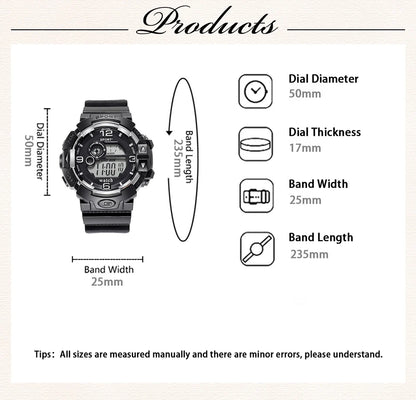 Cool Luminous Men Sport Watch High End Silicone Strap Military Wrist Watch Led Calendar Waterproof Digital Watches