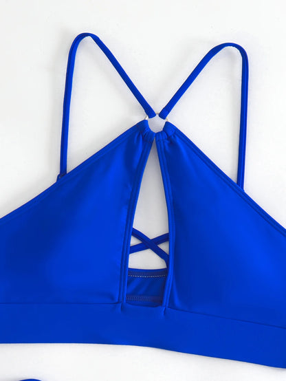 2025 Sexy Orange Bikini Hollow Out Push Up Two-Piece Swimsuit Women Halter Bandage Backless Thong Swimwear Summer Beachwear New
