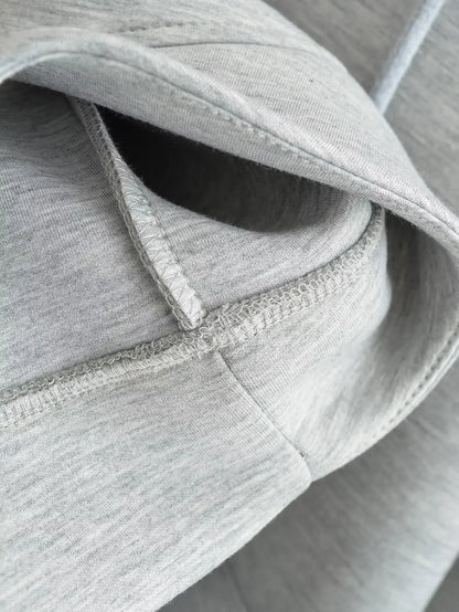 HH Autumn Women Casual Hooded Jacket Loose Oversize Zipper Hoodie Sweatshirts Solid Coat Office Lady Chic Outwear Tops