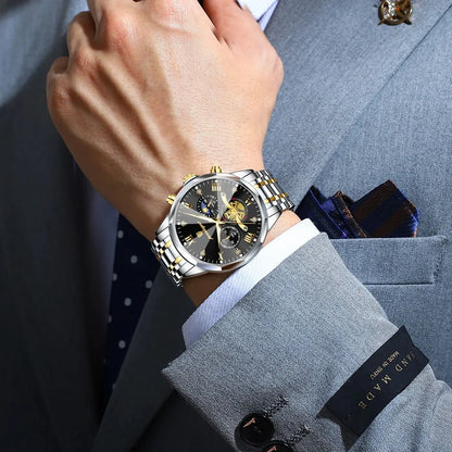 POEDAGAR Luxury Men Clock Waterproof Luminous Chronograph Sport Man Wristwatch Stainless Steel Fahion Quartz Men's Watches Reloj