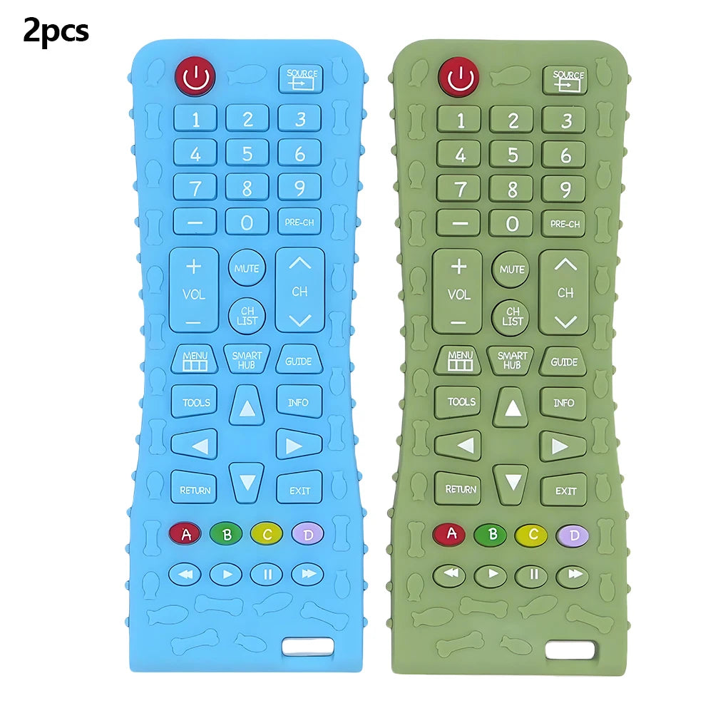 Children's Silicone Remote Control Teether Baby Oral Appetite Period Soothing Remote Control Teething Bite Gum Anti-Eating Toys
