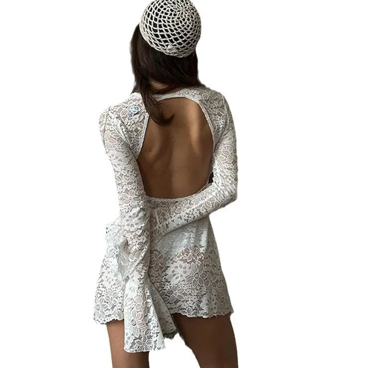 2025 New Woman Dress Summer Beach Skirt Women Solid Color Sexy Lace Beach Bikini Swimsuit Cover Up Sun Protection Clothing